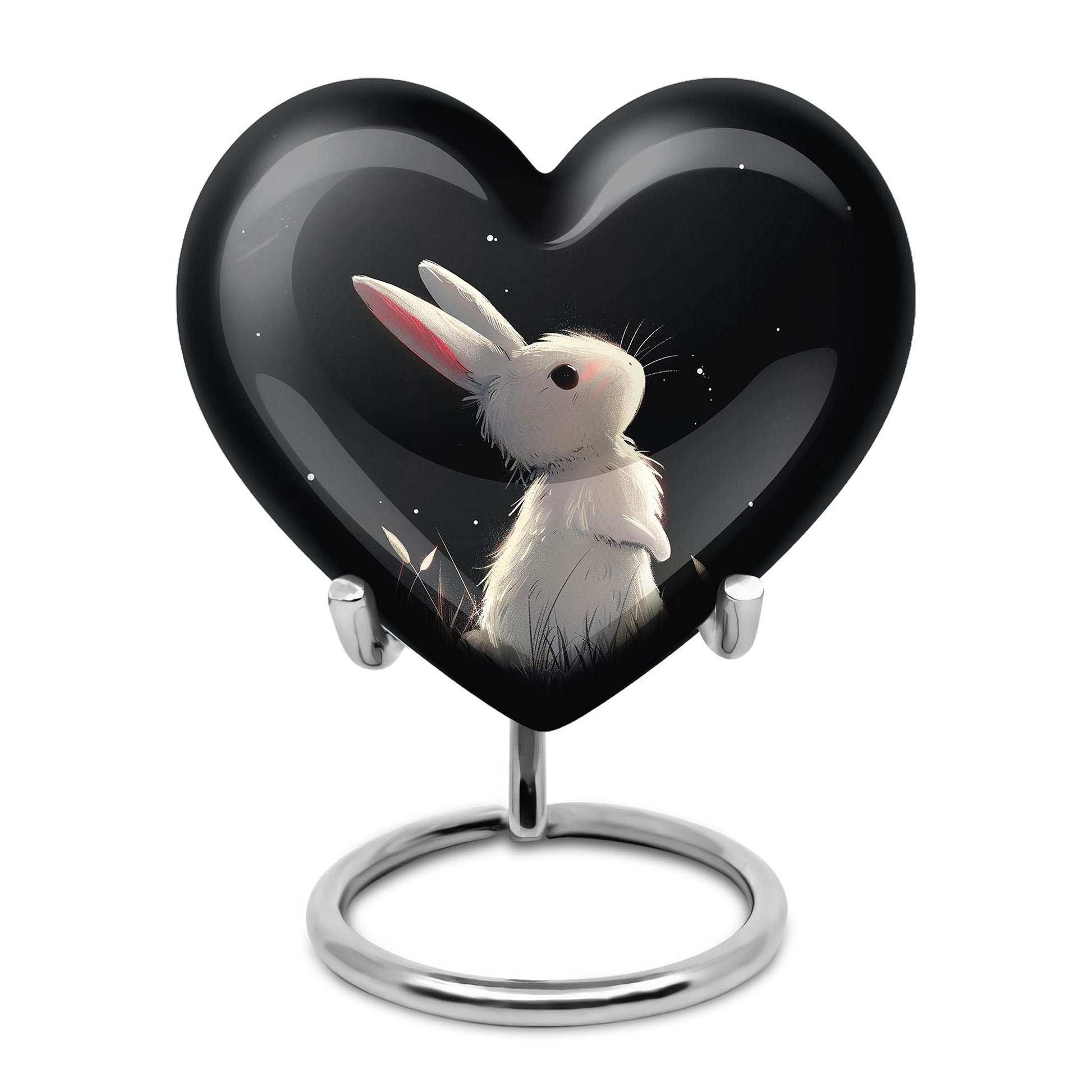 Black Baby Bunny Cremation Urn - Mini Urns For Pet Ashes