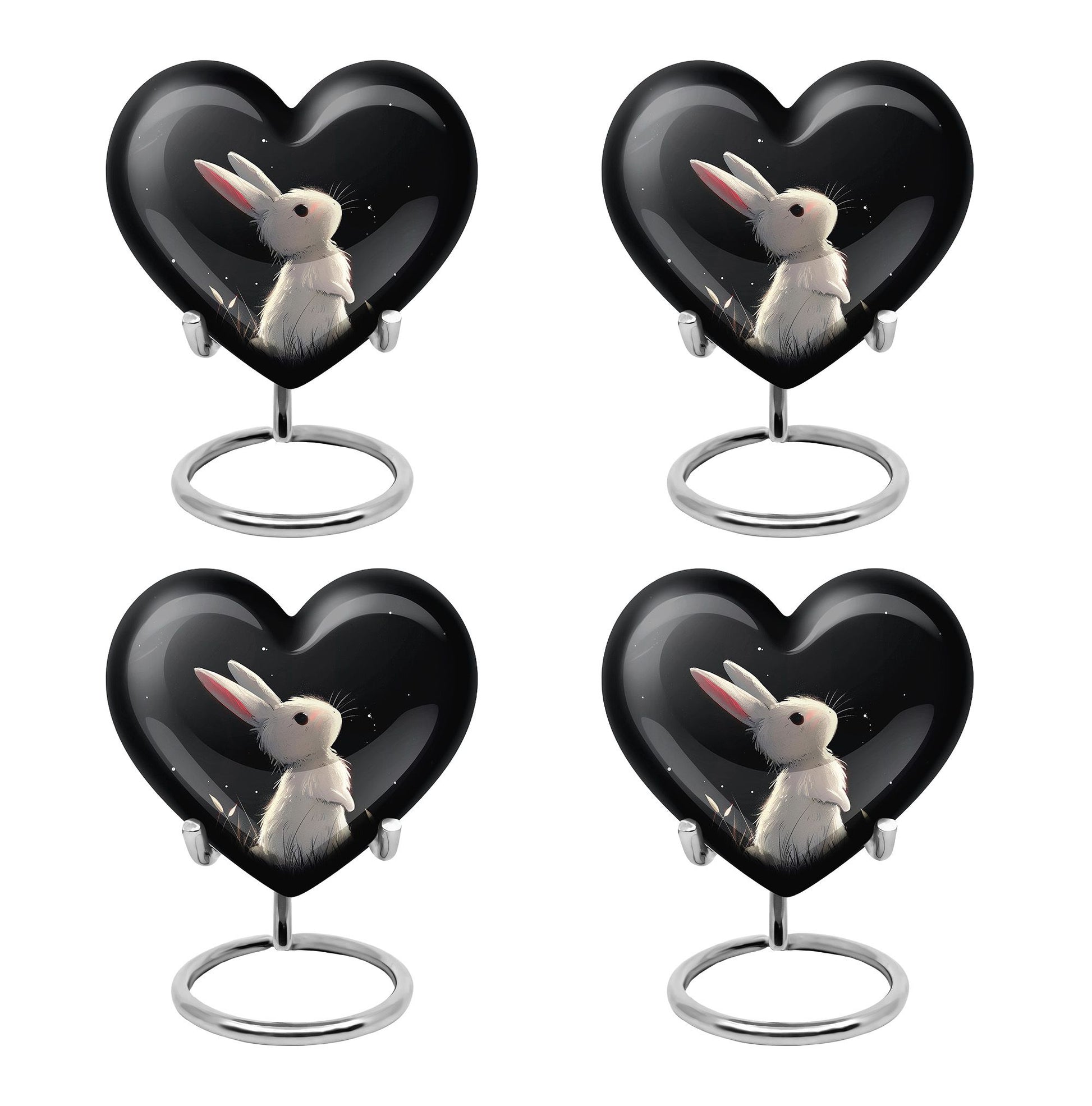 Black Baby Bunny Cremation Urn - Mini Urns For Pet Ashes