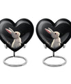 Black Baby Bunny Cremation Urn - Mini Urns For Pet Ashes