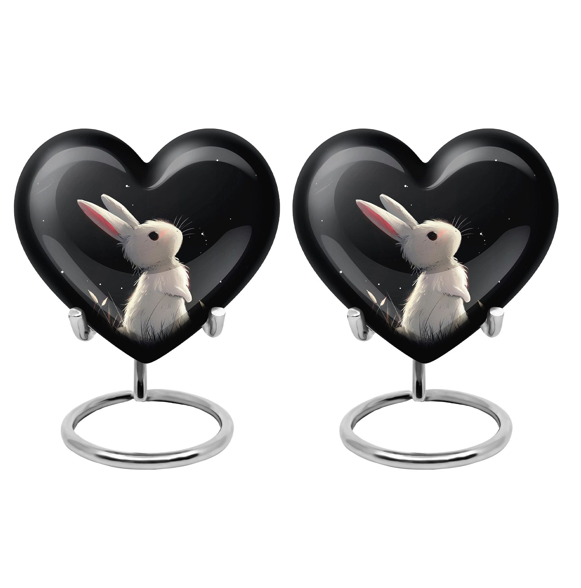 Black Baby Bunny Cremation Urn - Mini Urns For Pet Ashes