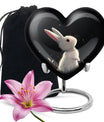 Black Baby Bunny Cremation Urn - Mini Urns For Pet Ashes