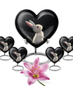Black Baby Bunny Cremation Urn - Mini Urns For Pet Ashes