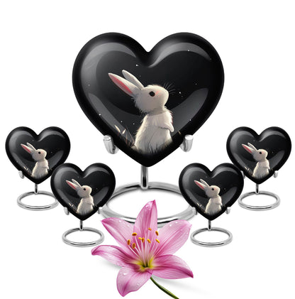 Black Personalized Pet Keepsake Urn for Pet Ashes - 10-inch, 200 cu in - Yatskia