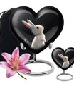 Black Baby Bunny Cremation Urn - Mini Urns For Pet Ashes