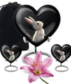 Black Baby Bunny Cremation Urn - Mini Urns For Pet Ashes