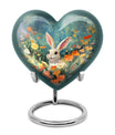 Colorful Flowers & Bunny Cremation Urn - Pet Urn For Ashes