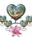 Colorful Flowers & Bunny Cremation Urn - Pet Urn For Ashes