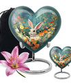 Colorful Flowers & Bunny Cremation Urn - Pet Urn For Ashes