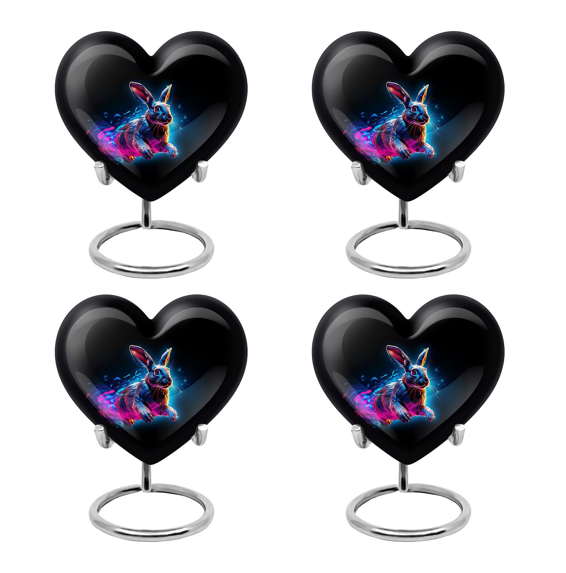 Vibrant Nebula Bunny - Rabbit Urn Memorial, Funeral Shape Urn