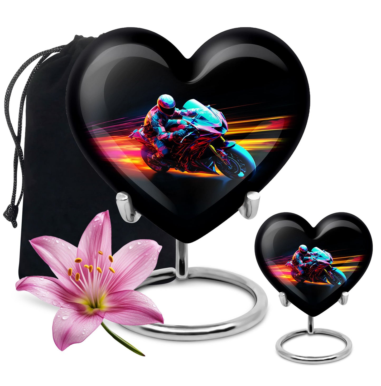 Personalized Motorcycle Cremation Urn for Dad - 10-inch, 200 cu in - Yatskia