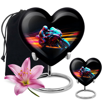Personalized Motorcycle Cremation Urn for Dad - 10-inch, 200 cu in - Yatskia