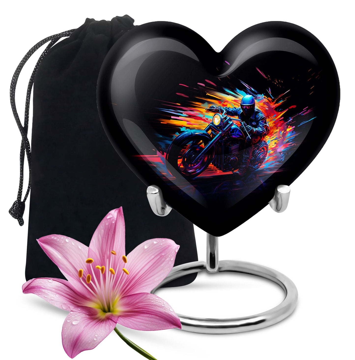 Personalized Motorcycle Cremation Urn for Adults - 10-inch, 200 cu in - Yatskia