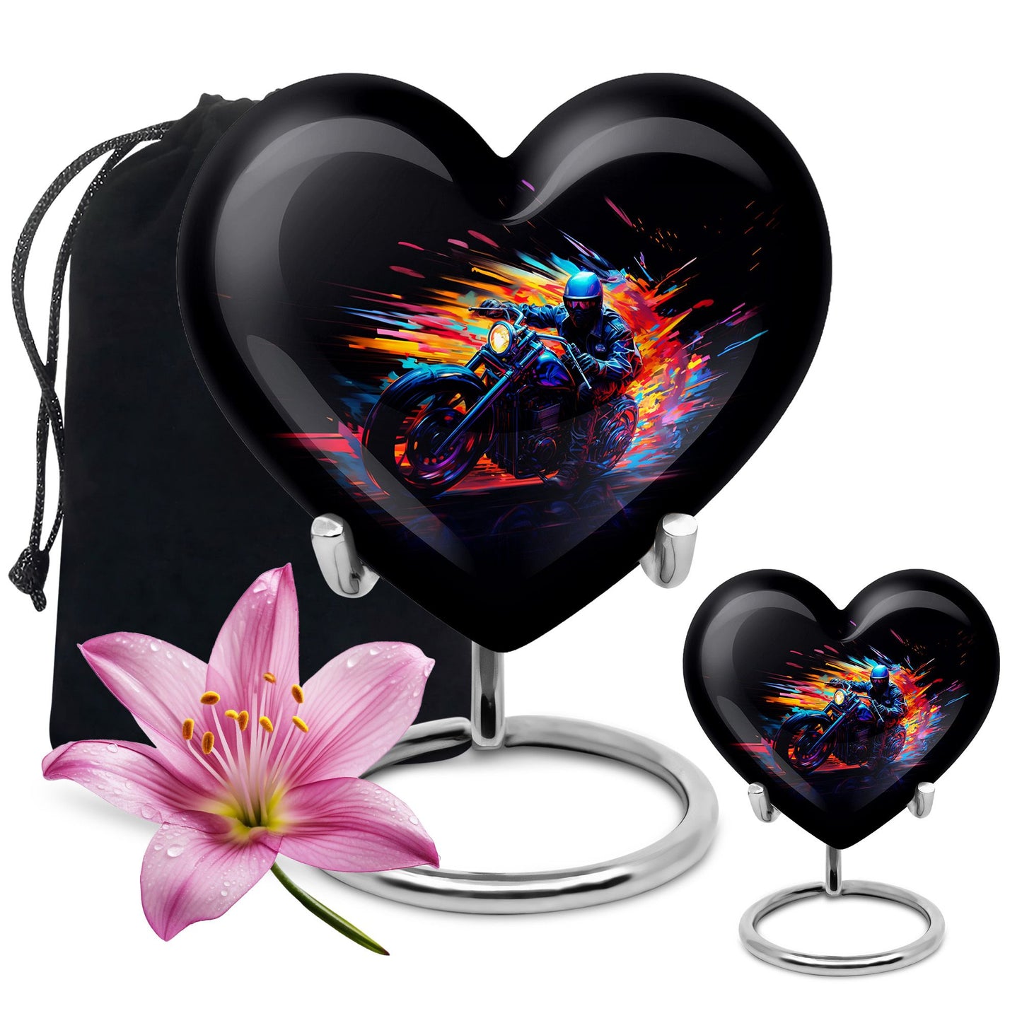 Personalized Motorcycle Cremation Urn for Adults - 10-inch, 200 cu in - Yatskia