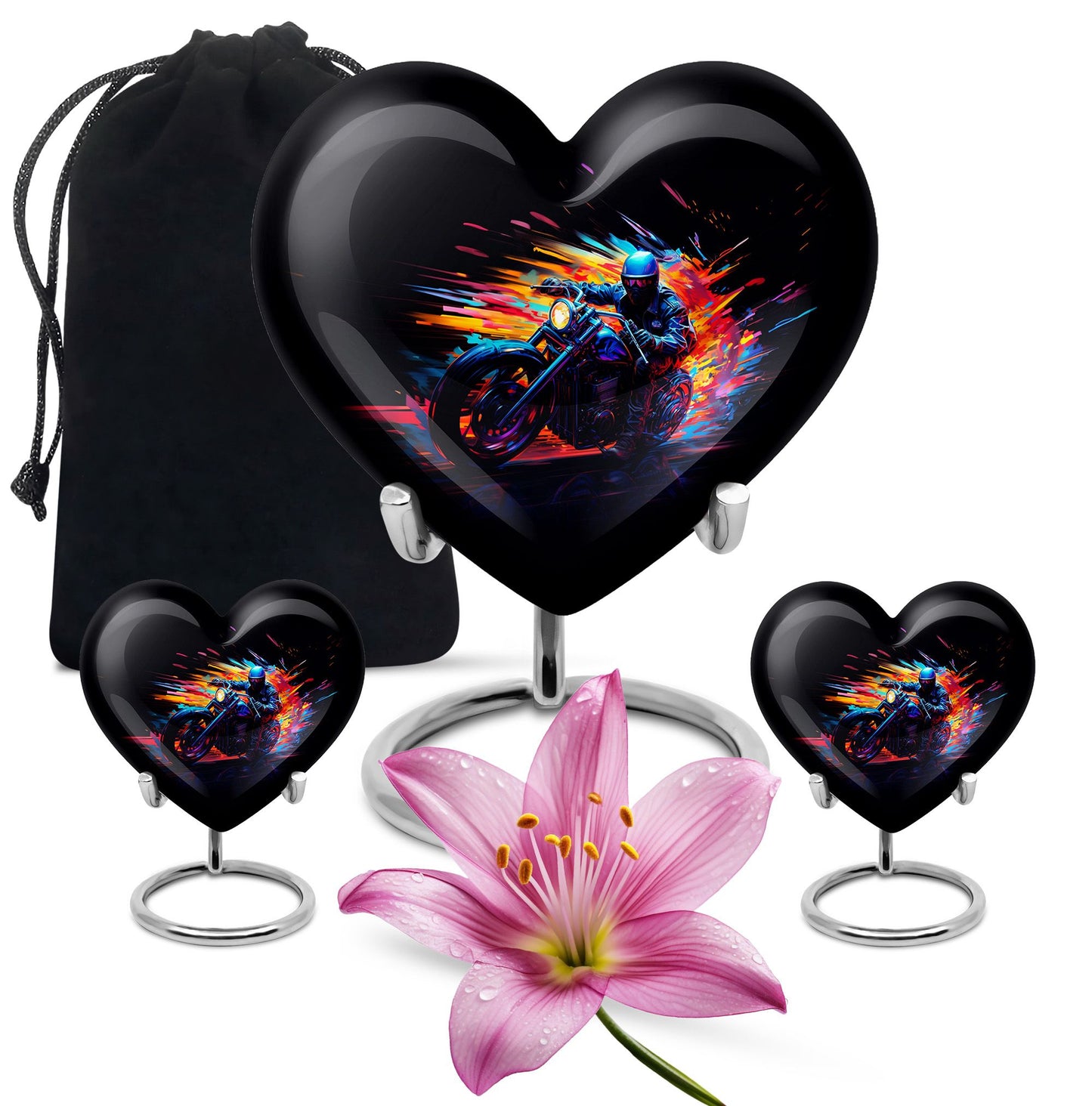 Personalized Motorcycle Cremation Urn for Adults - 10-inch, 200 cu in - Yatskia