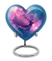 Deer Themed Cremation Urn - Purple and Blue Color Urns For Human Ashes