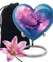 Deer Themed Cremation Urn - Purple and Blue Color Urns For Human Ashes