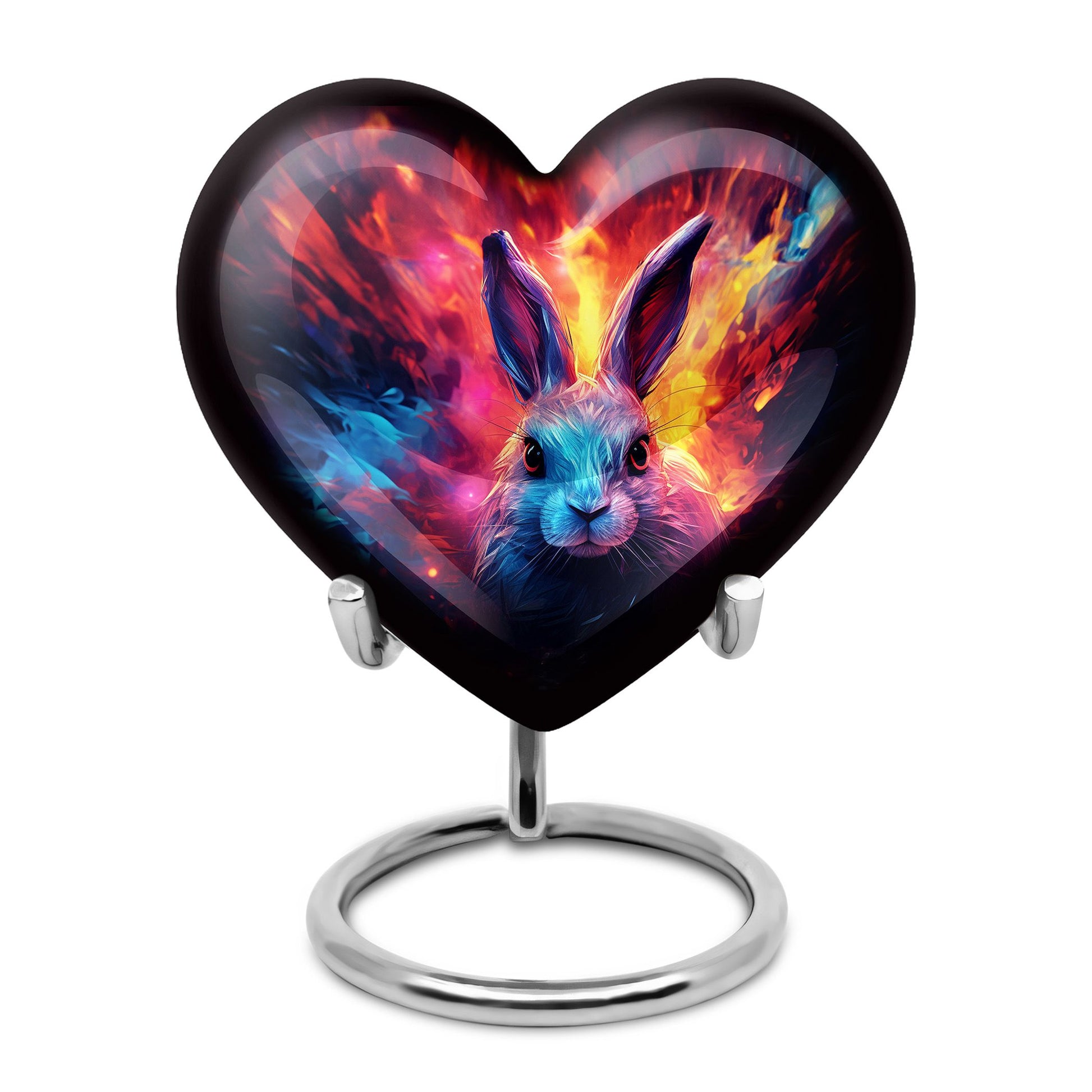 Colorful Bunny Burial Urn for Ashes – Artistic Rabbit Memorial Urn