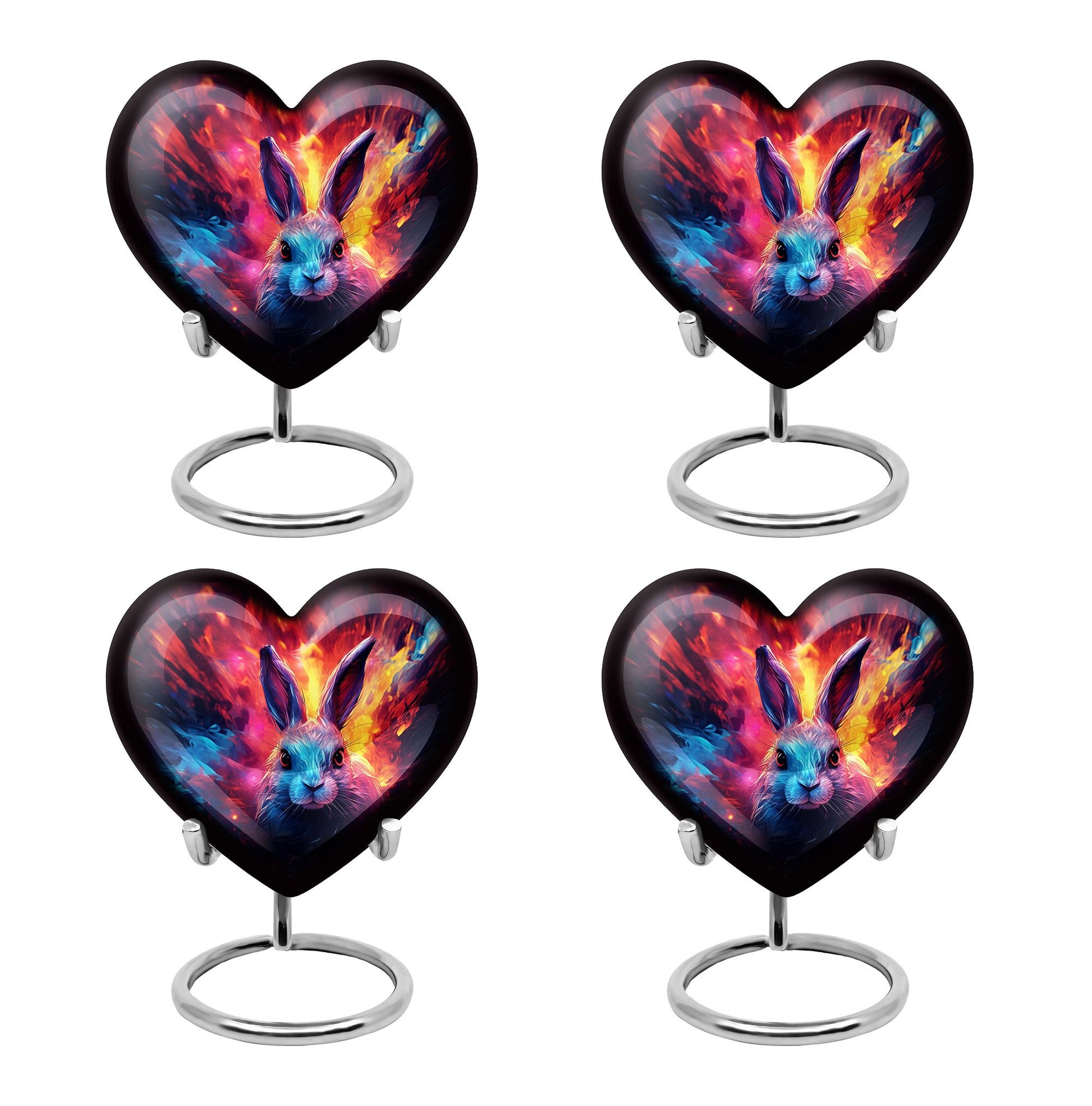 Colorful Bunny Burial Urn for Ashes – Artistic Rabbit Memorial Urn