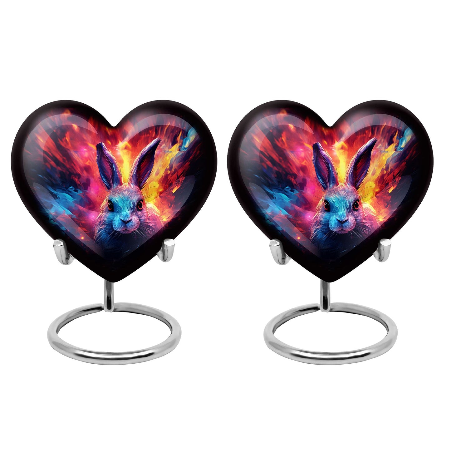 Colorful Personalized Rabbit Memorial Urn for Pet Ashes - 10-inch, 200 cu in - Yatskia