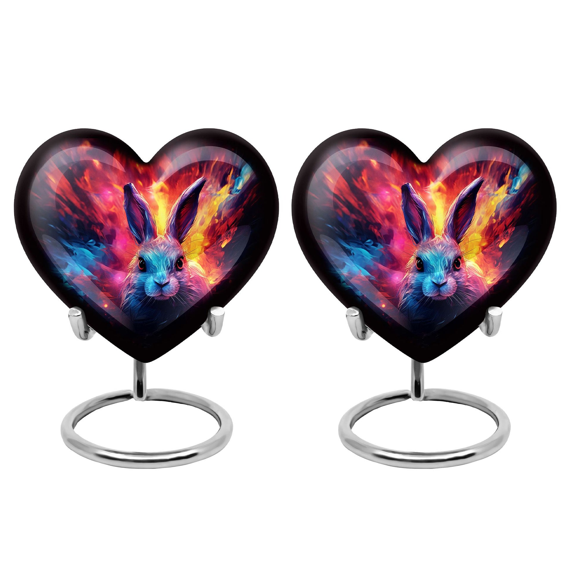 Colorful Bunny Burial Urn for Ashes – Artistic Rabbit Memorial Urn