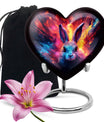 Colorful Bunny Burial Urn for Ashes – Artistic Rabbit Memorial Urn