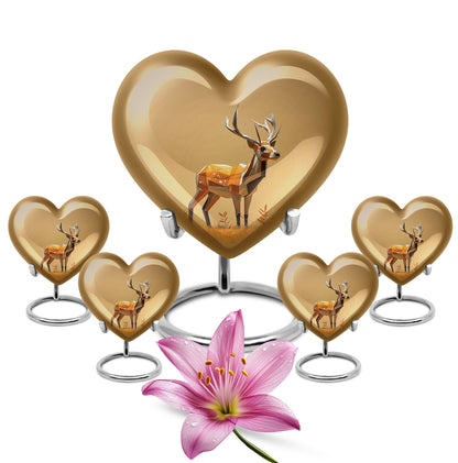 Personalized Deer Cremation Urn for Human Ashes - 10-inch, 200 cu in - Yatskia