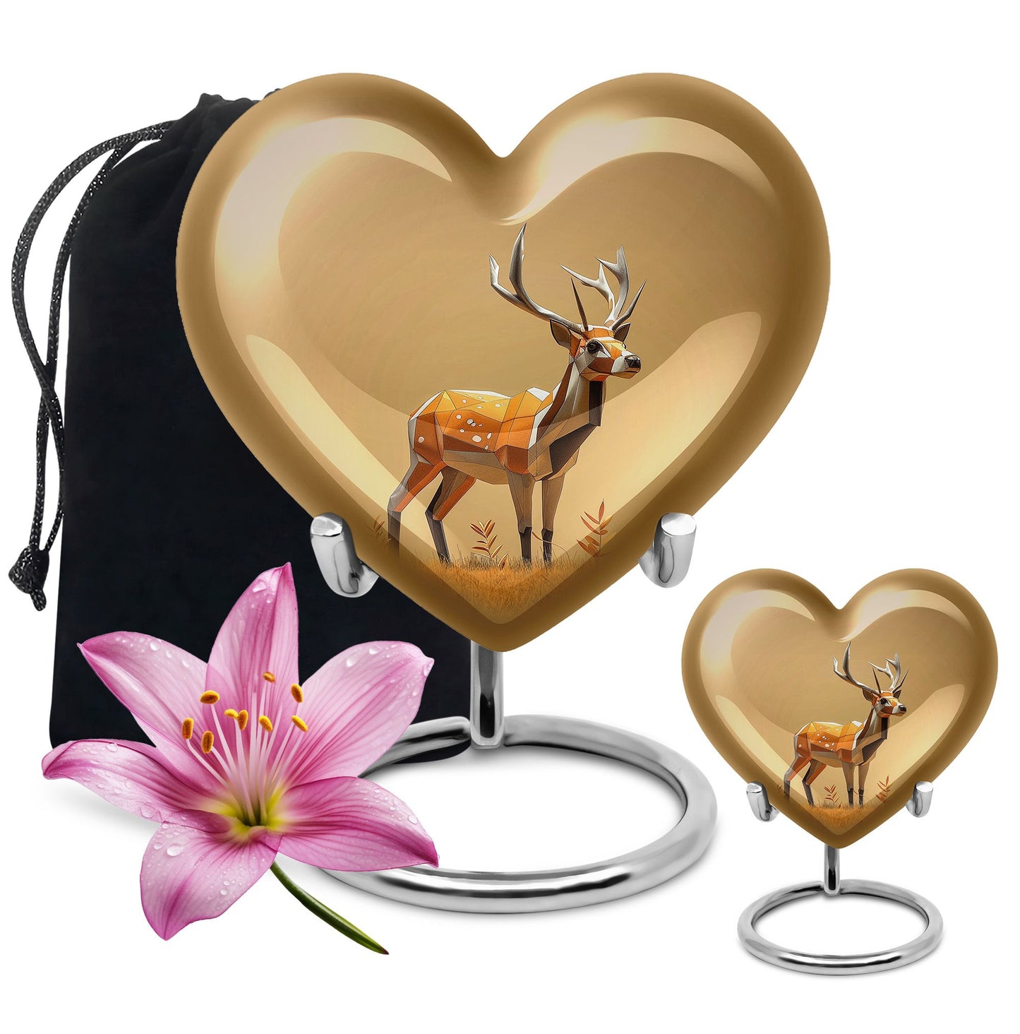 Personalized Deer Cremation Urn for Human Ashes - 10-inch, 200 cu in - Yatskia