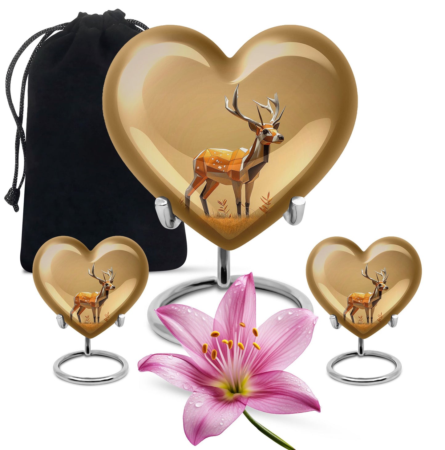 Personalized Deer Cremation Urn for Human Ashes - 10-inch, 200 cu in - Yatskia