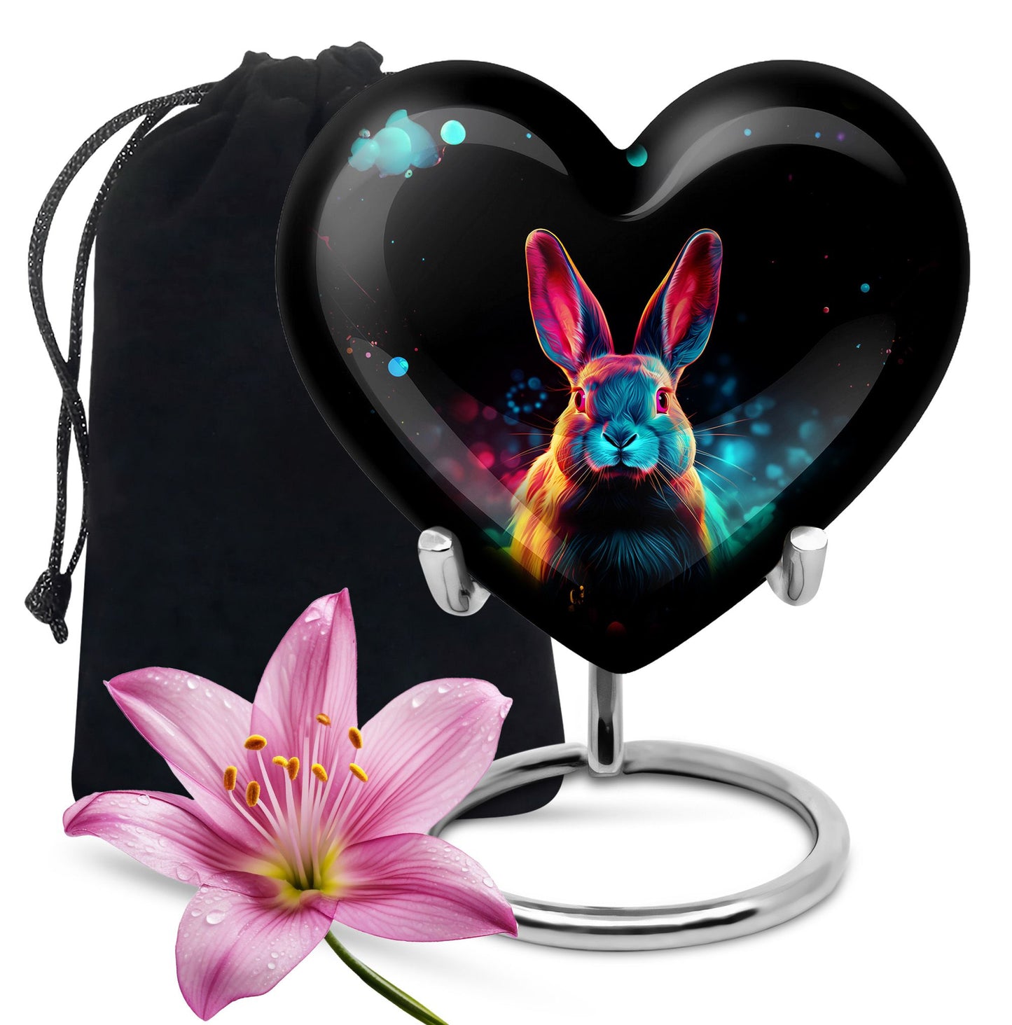 Colorful Personalized Rabbit Cremation Urn for Pet Ashes - 10-inch, 200 cu in - Yatskia