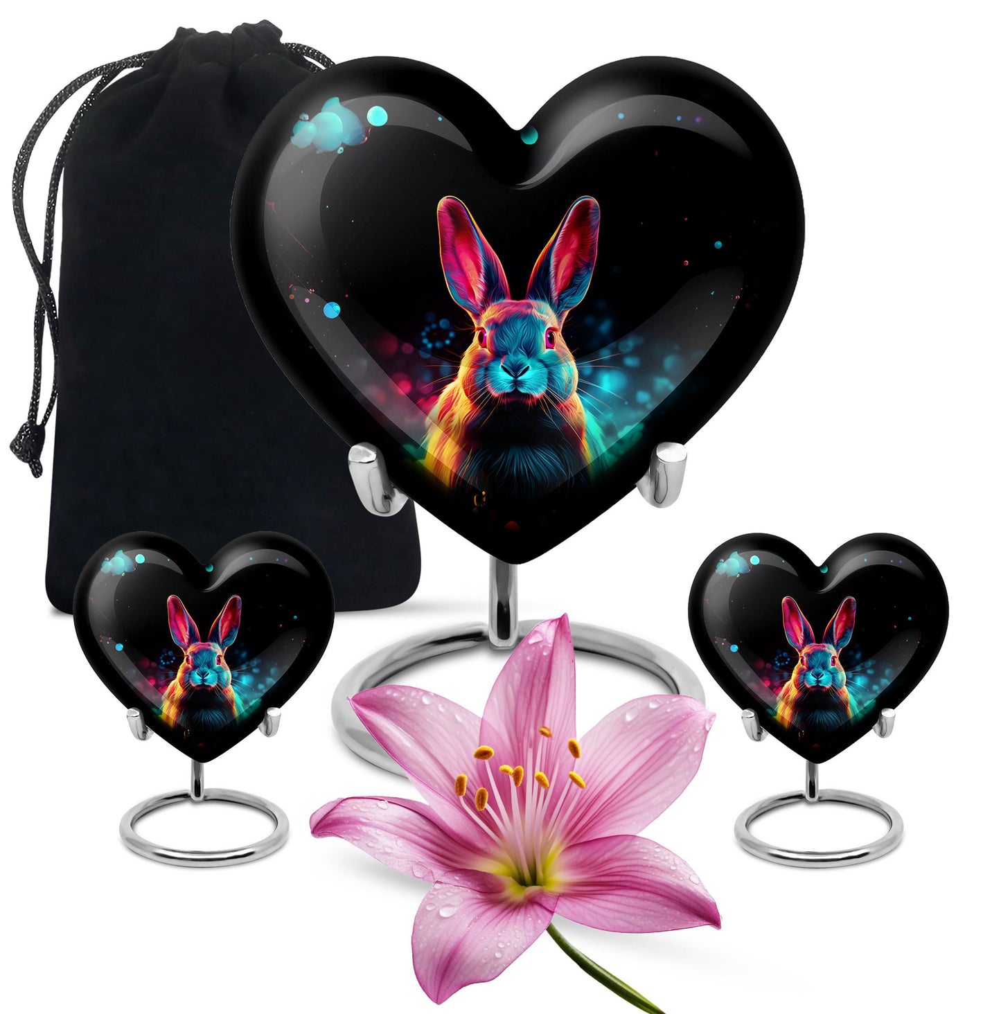 Colorful Personalized Rabbit Cremation Urn for Pet Ashes - 10-inch, 200 cu in - Yatskia