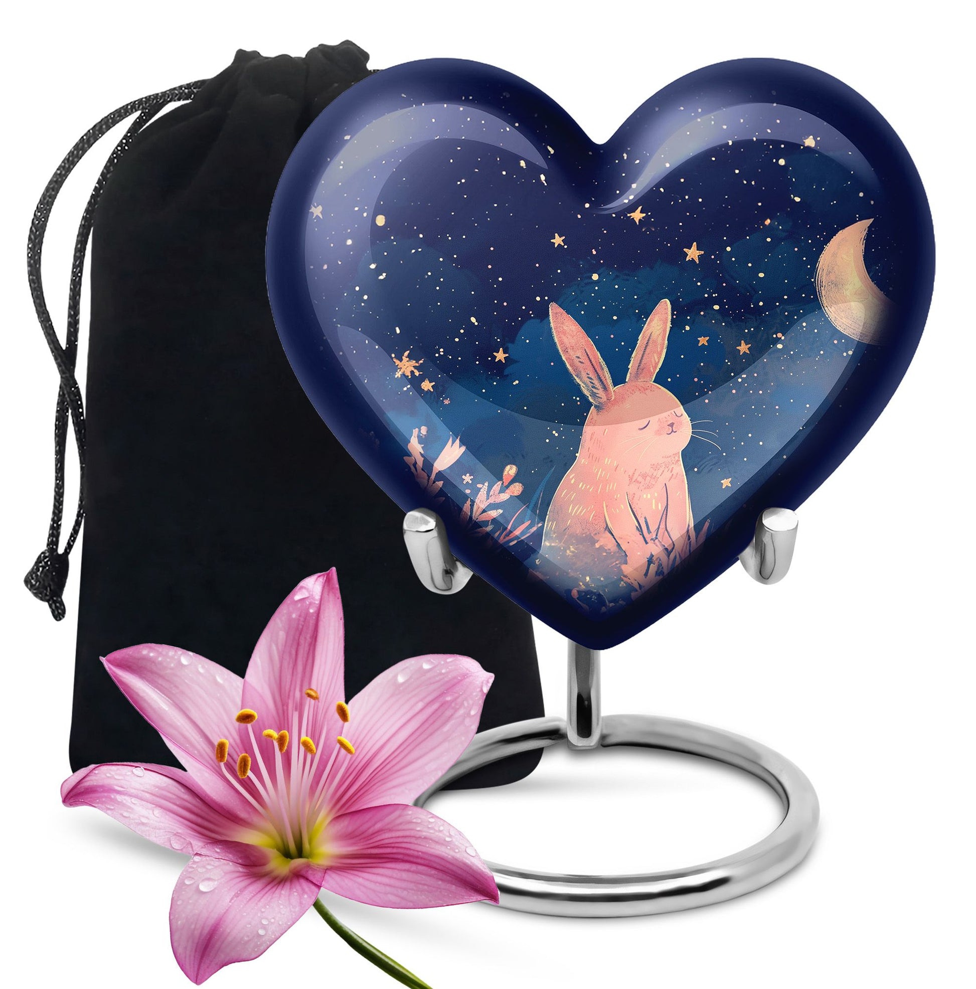 Starry Night Rabbit Cremation Urns For Human Ashes - Urns For Burial