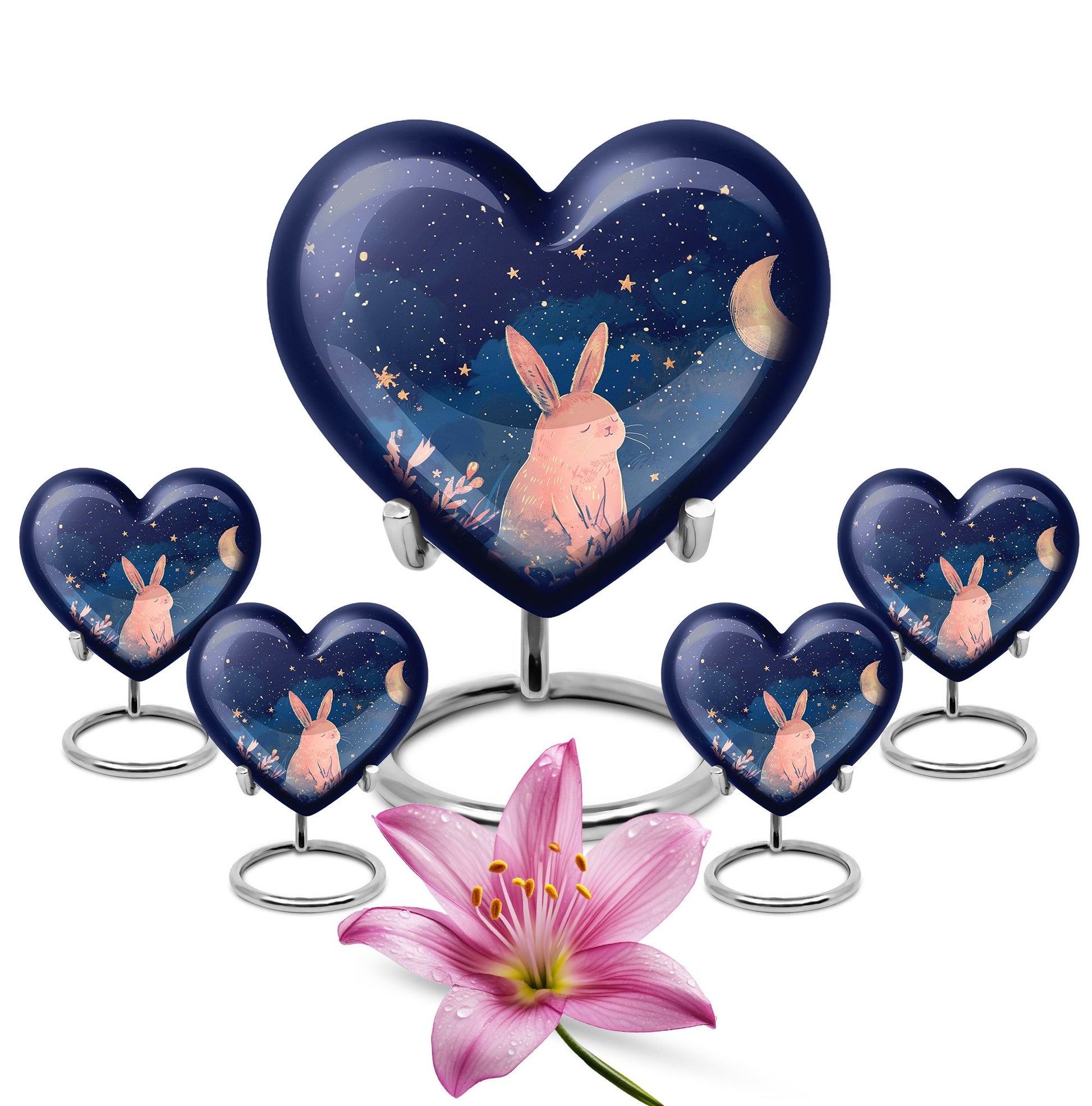 Starry Night Rabbit Cremation Urns For Human Ashes - Urns For Burial