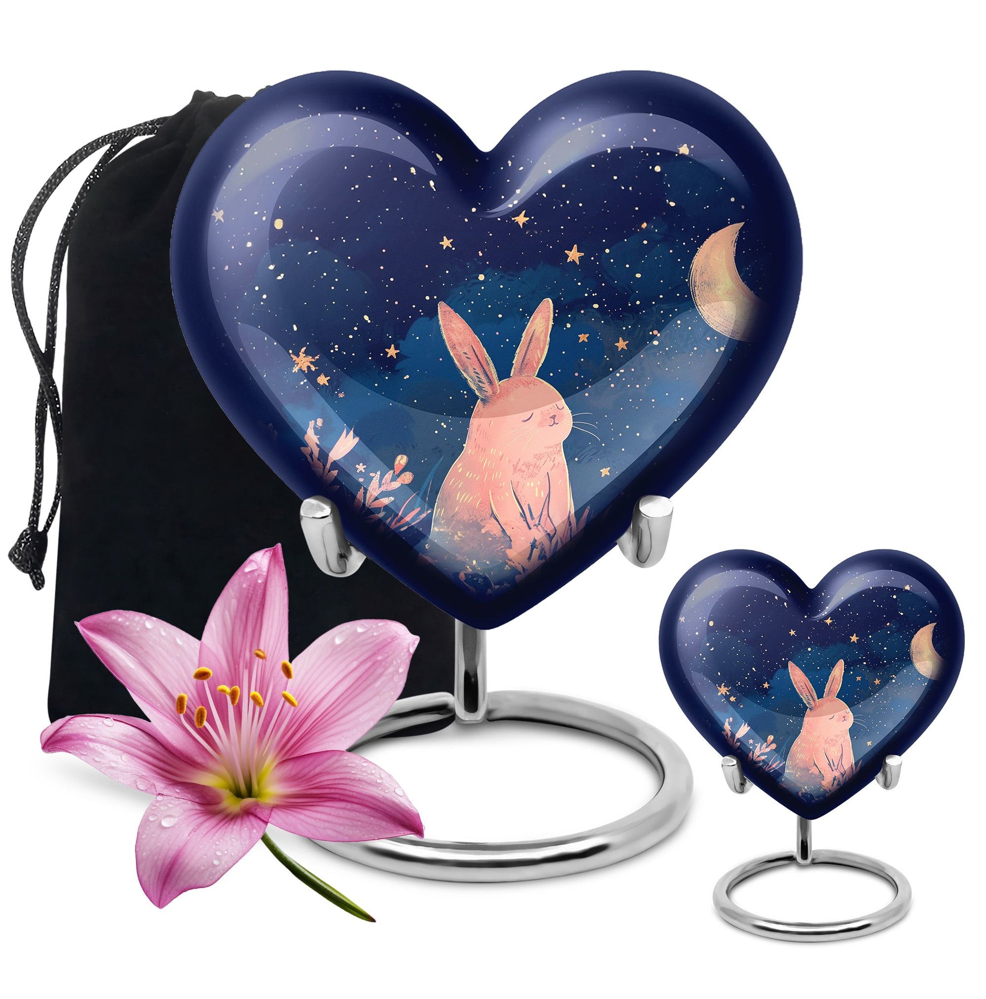 Starry Night Rabbit Cremation Urns For Human Ashes - Urns For Burial