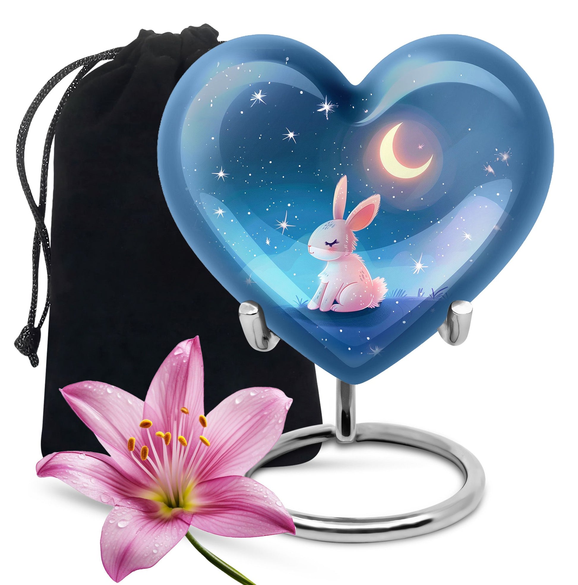 Moonlit Bunny Cremation Urns For Human Ashes - Rabbit Urn for Mom & Dad