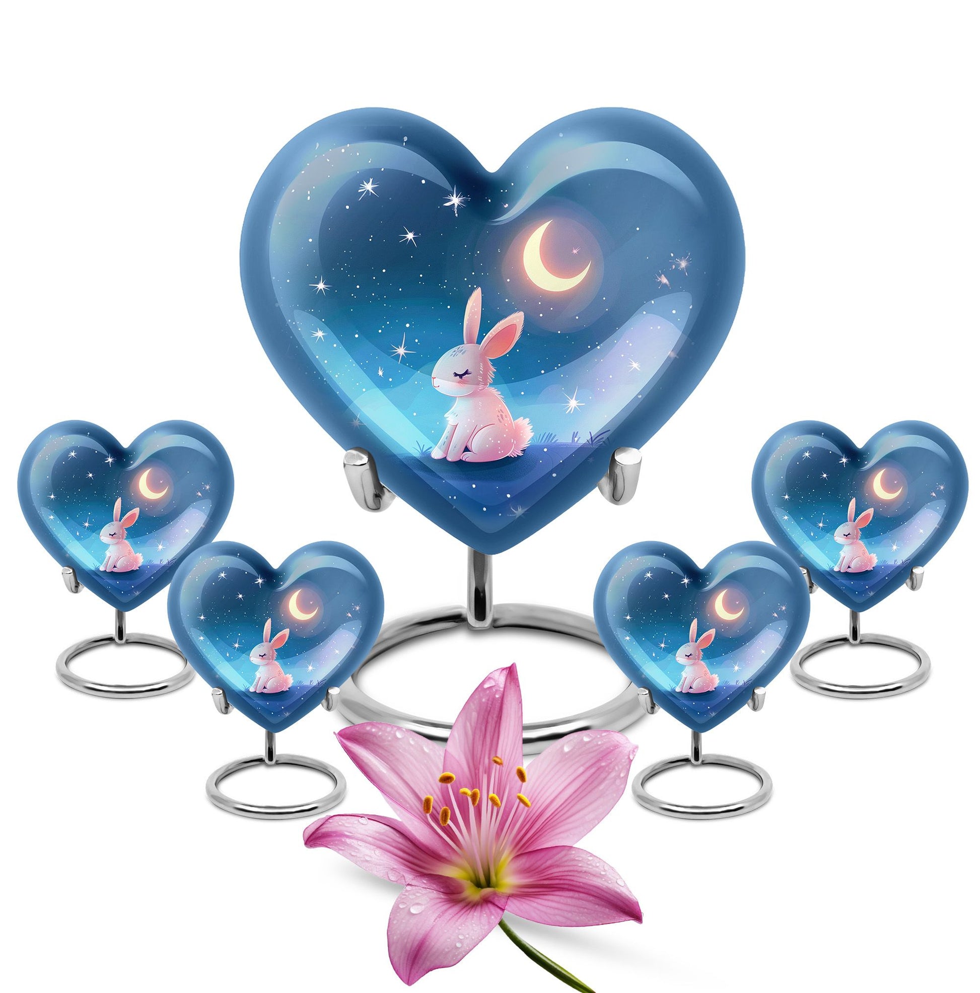 Moonlit Bunny Cremation Urns For Human Ashes - Rabbit Urn for Mom & Dad