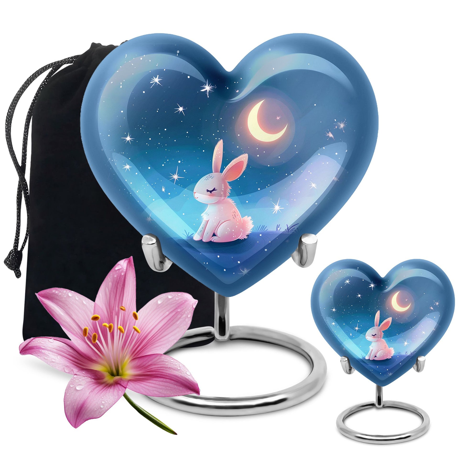 Moonlit Bunny Cremation Urns For Human Ashes - Rabbit Urn for Mom & Dad