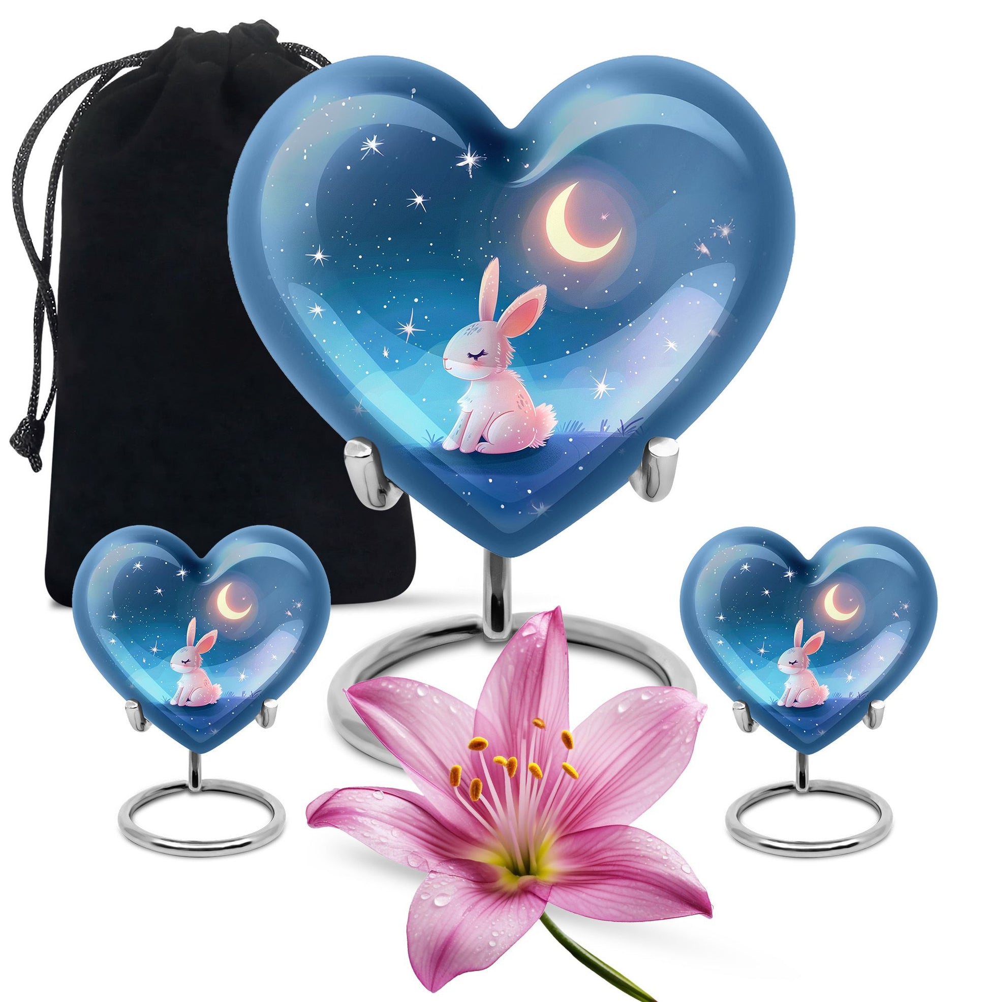 Moonlit Bunny Cremation Urns For Human Ashes - Rabbit Urn for Mom & Dad