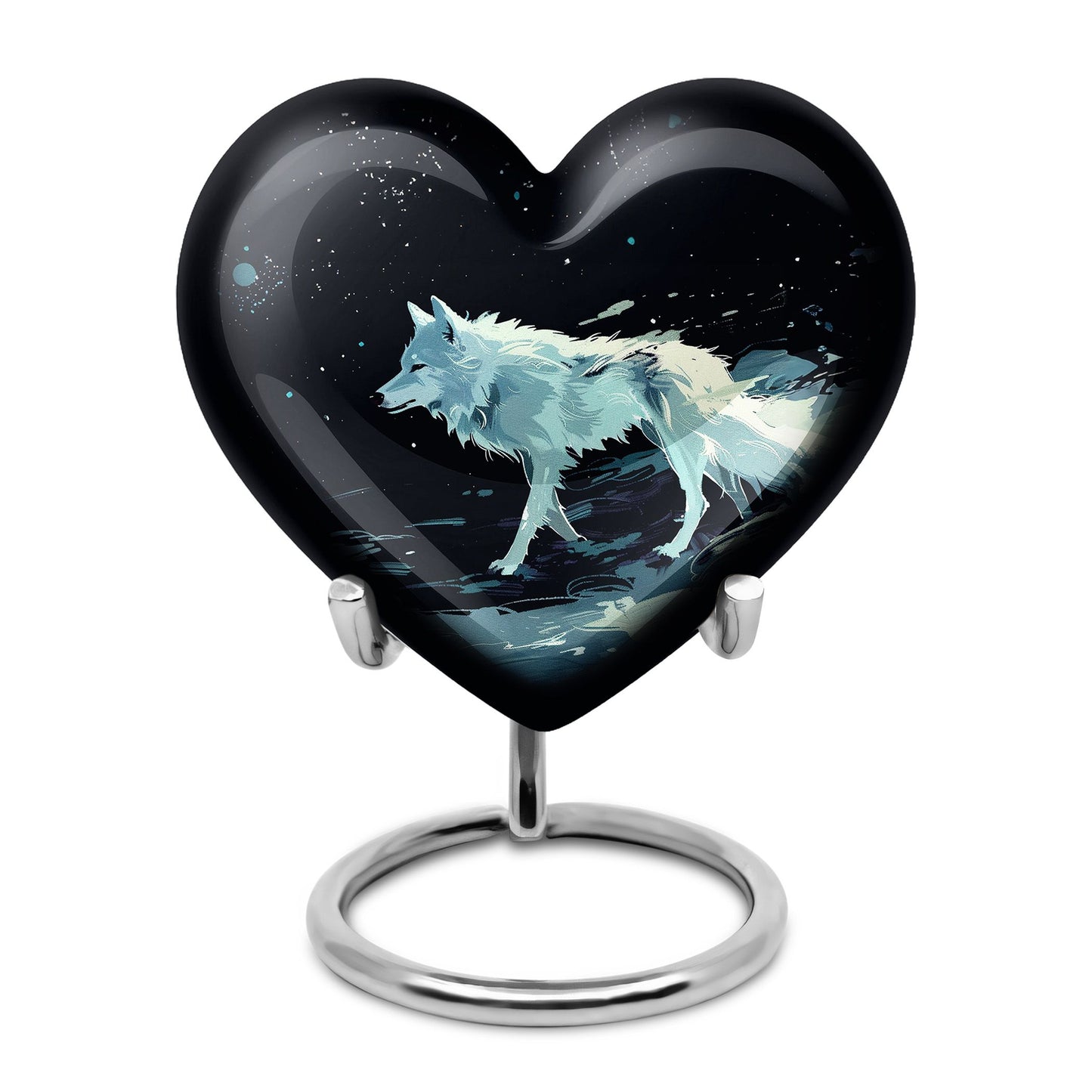 Personalized Wolf Cremation Urn for Human Ashes - 10-inch, 200 cu in - Yatskia