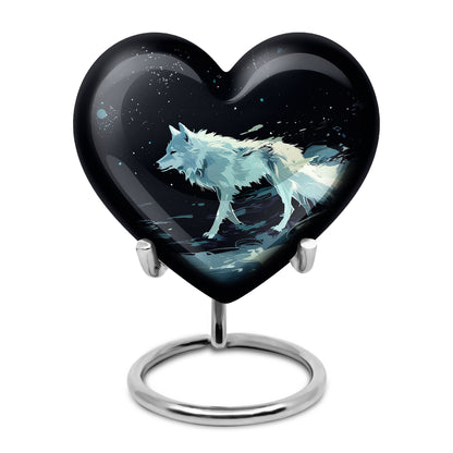 Personalized Wolf Cremation Urn for Human Ashes - 10-inch, 200 cu in - Yatskia