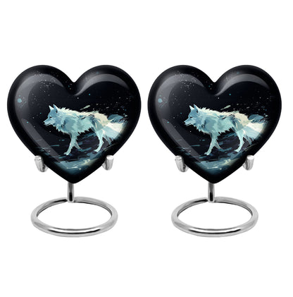 Personalized Wolf Cremation Urn for Human Ashes - 10-inch, 200 cu in - Yatskia