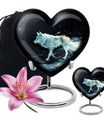 Wolf Cremation Large Urn - Urns For Human Ashes With A Wolf Drawing