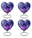 Wolf Cremation Urn for Ashes - Purple Wolf Design Memorial Urn