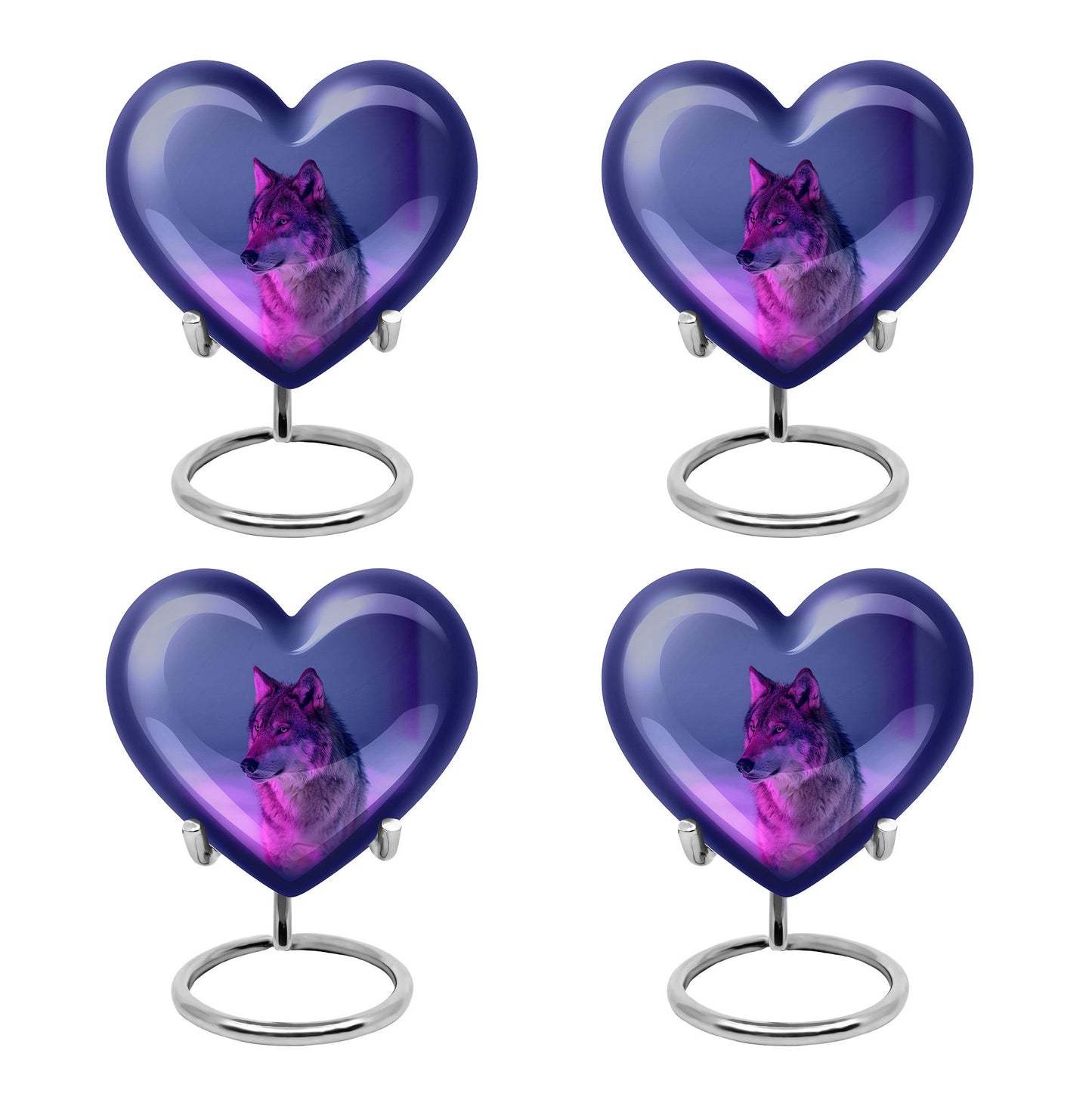 Purple Personalized Wolf Cremation Urn for Human Ashes - 10-inch, 200 cu in - Yatskia