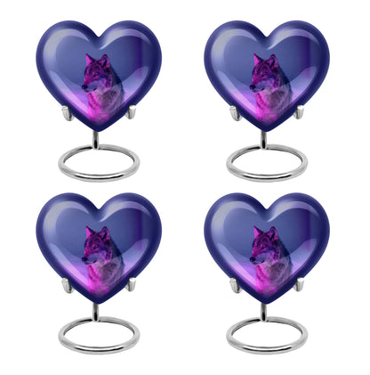 Purple Personalized Wolf Cremation Urn for Human Ashes - 10-inch, 200 cu in - Yatskia
