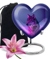 Wolf Cremation Urn for Ashes - Purple Wolf Design Memorial Urn