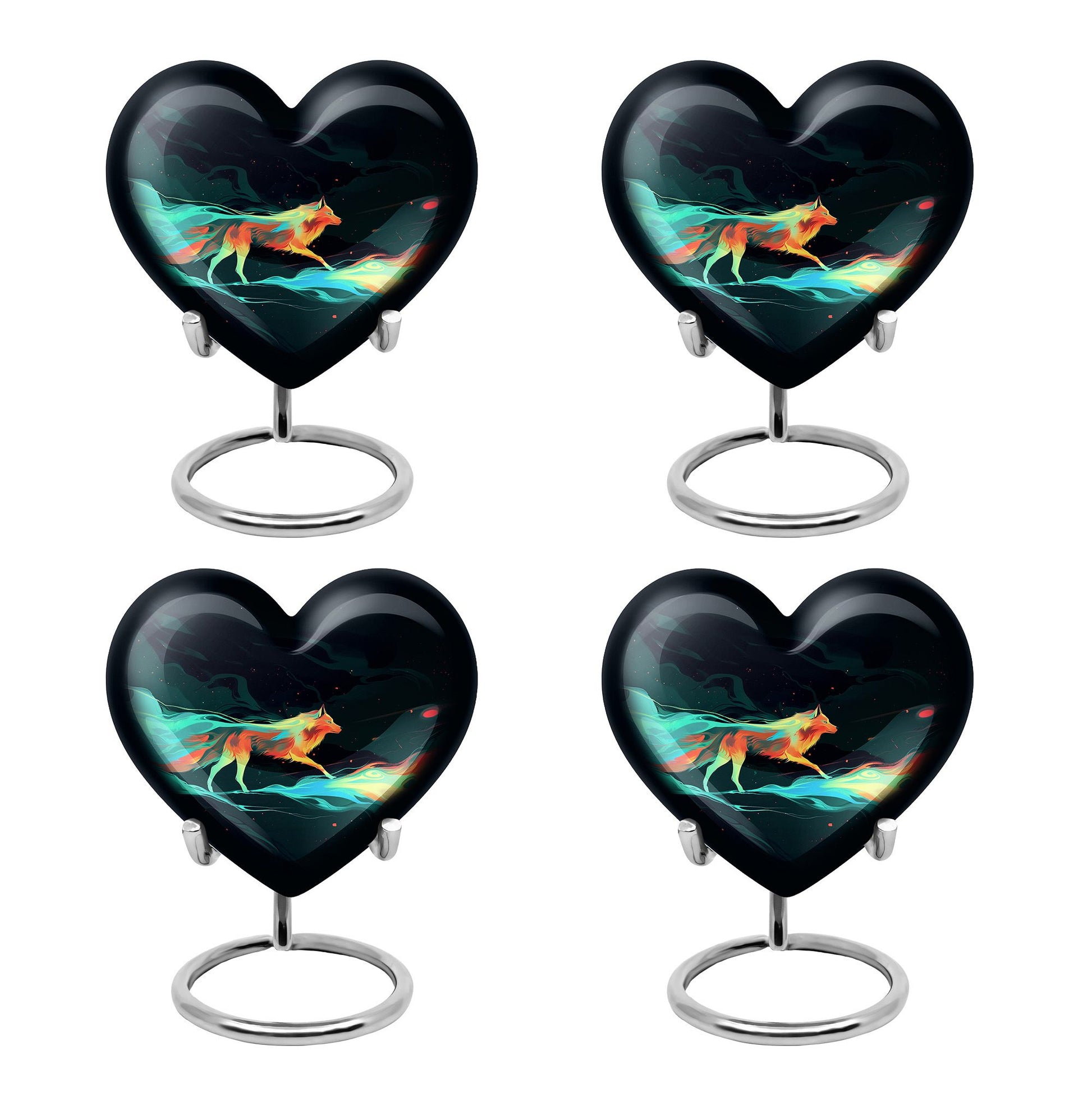 Colorful Wolf Cremation Urn for Human Ashes - Urn for Mom and Dad