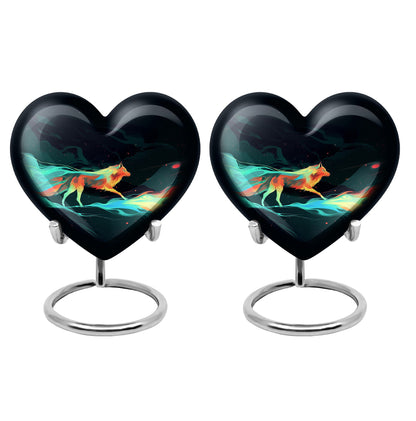 Colorful Personalized Wolf Cremation Urn for Mom - 10-inch, 200 cu in - Yatskia