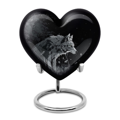 Personalized Wolf Cremation Urn for Men & Women - 10-inch, 200 cu in - Yatskia