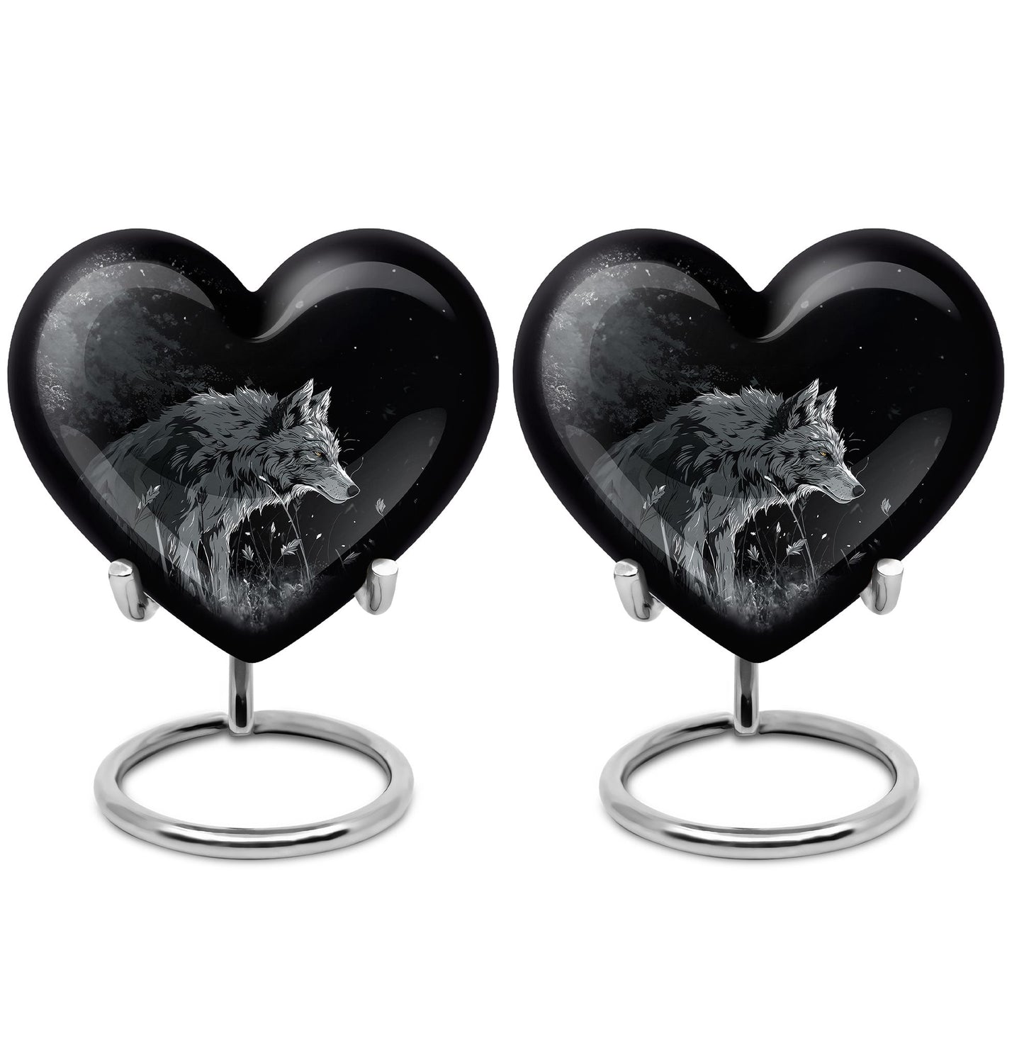 Personalized Wolf Cremation Urn for Men & Women - 10-inch, 200 cu in - Yatskia