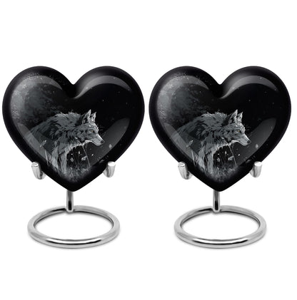 Personalized Wolf Cremation Urn for Men & Women - 10-inch, 200 cu in - Yatskia
